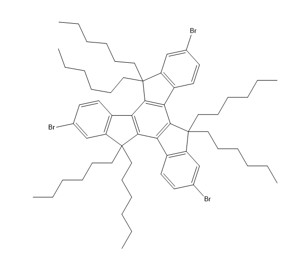 2,7,12-tribromo-5,5,10,10,15,15-hexahexyl-10,15-dihydro-5H-diindeno[1,2-a:1',2'-c]fluorene
